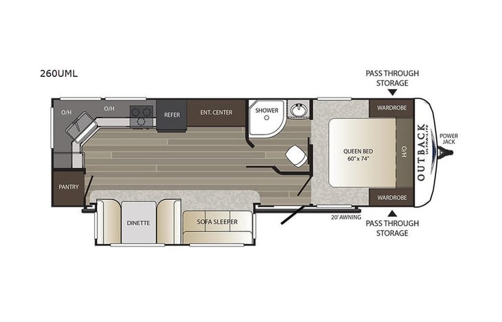 Representative floor plan provided by a trusted RVshare partner.