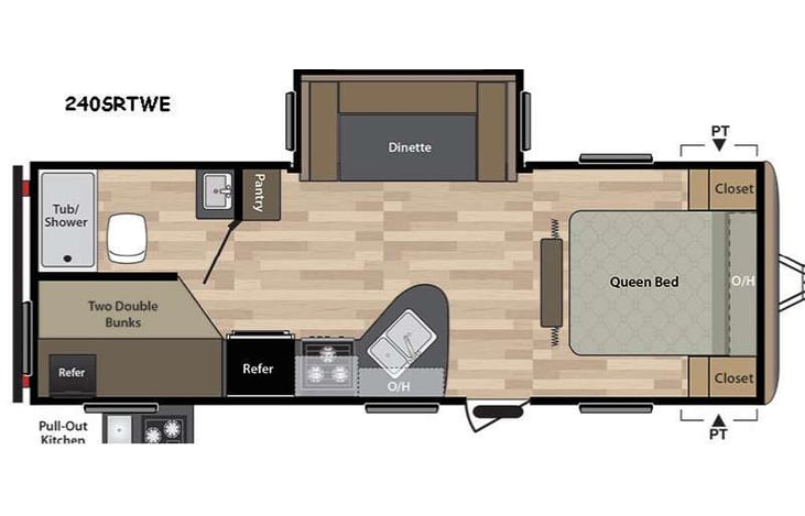 Representative floor plan provided by a trusted RVshare partner.