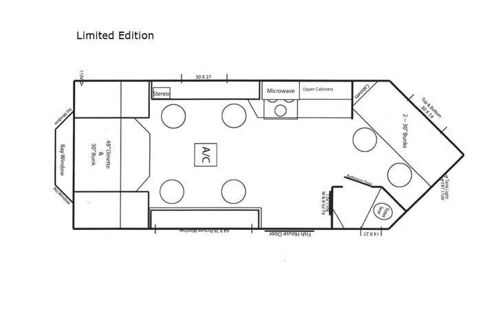 Representative floor plan provided by a trusted RVshare partner.