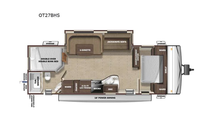 Representative floor plan provided by a trusted RVshare partner.