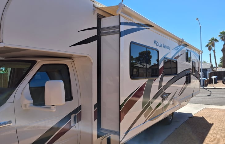 Driver side slides out.