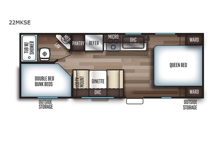 Representative floor plan provided by a trusted RVshare partner.