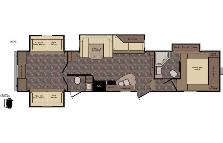 Representative floor plan provided by a trusted RVshare partner.