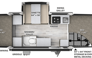 Pop Up Camper w/ Cargo Deck