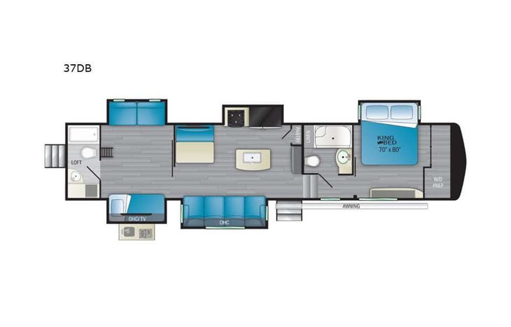 Representative floor plan provided by a trusted RVshare partner.