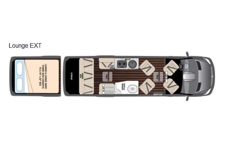 Representative floor plan provided by a trusted RVshare partner.