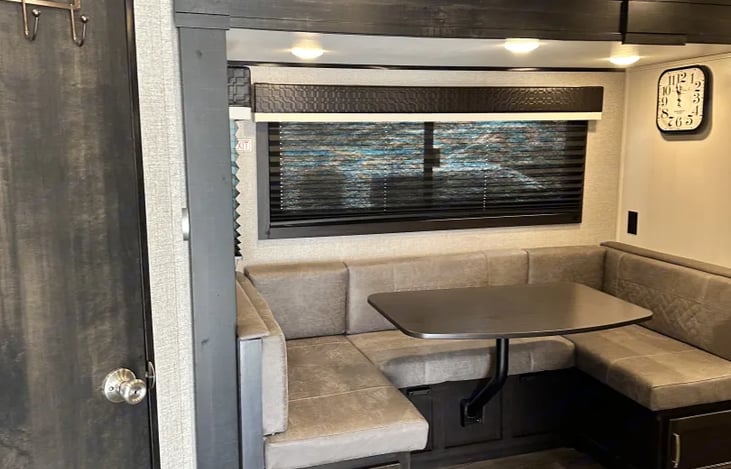 Dinette seats 6 and does convert to a bed for 2.