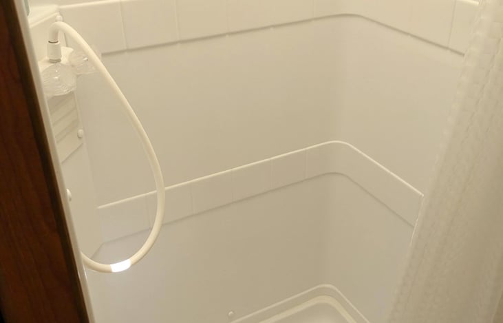 Sparkling clean hot shower