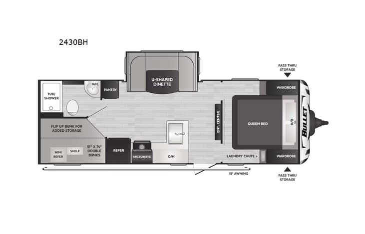 Representative floor plan provided by a trusted RVshare partner.