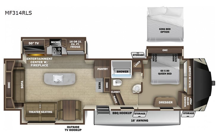 Representative floor plan provided by a trusted RVshare partner.