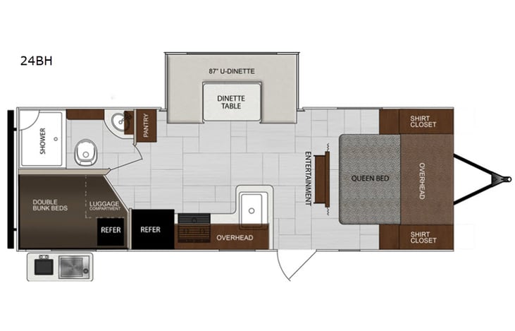 Representative floor plan provided by a trusted RVshare partner.