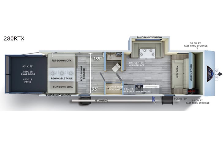 Representative floor plan provided by a trusted RVshare partner.