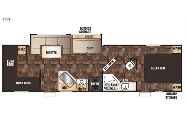 Representative floor plan provided by a trusted RVshare partner.