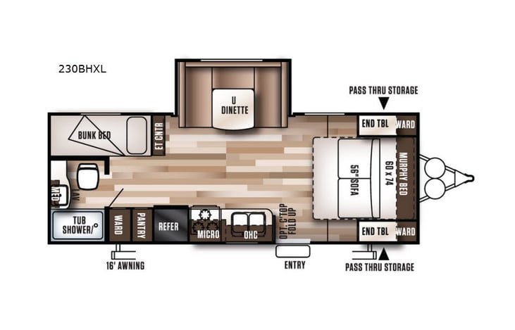 Representative floor plan provided by a trusted RVshare partner.
