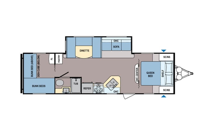 Representative floor plan provided by a trusted RVshare partner.