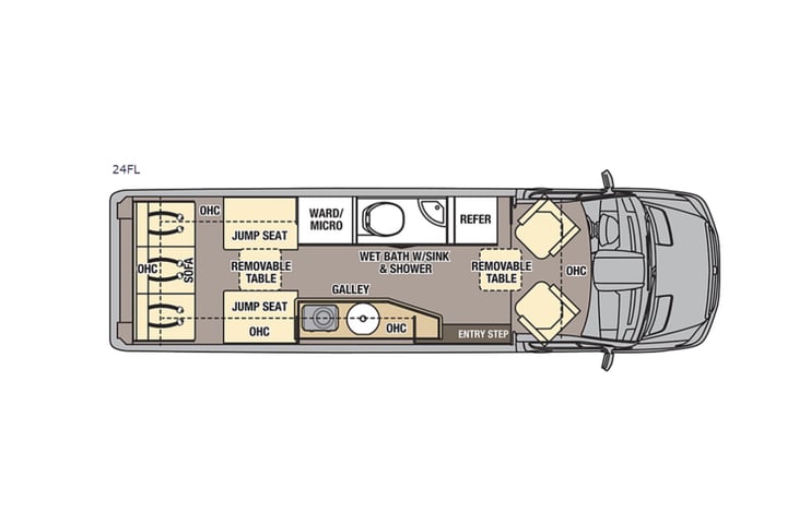 Representative floor plan provided by a trusted RVshare partner.