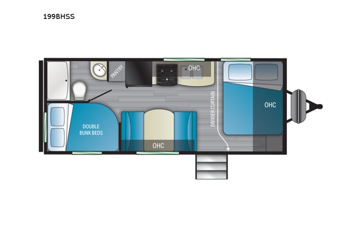 Representative floor plan provided by a trusted RVshare partner.