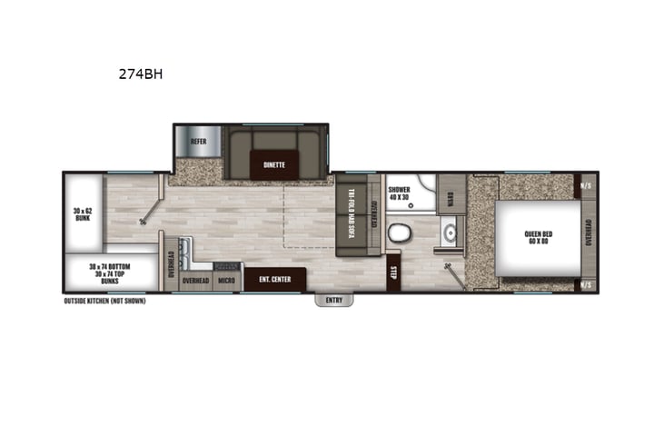 Representative floor plan provided by a trusted RVshare partner.