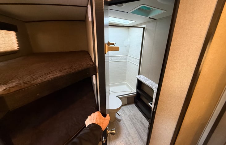 bunks and bathroom