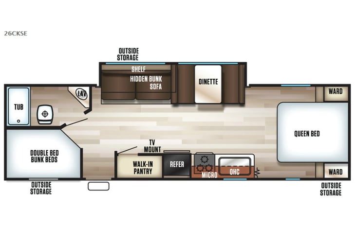 Representative floor plan provided by a trusted RVshare partner.