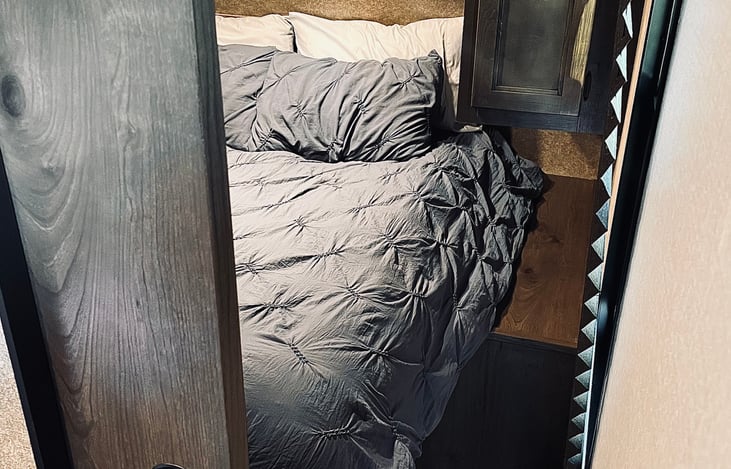 Sliding door to private master bedroom