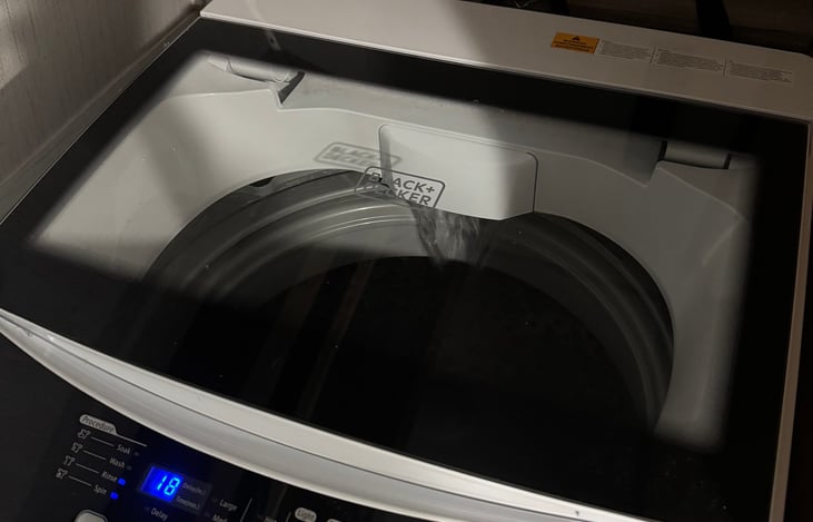 Washer and dryer in RV available when connected to sewer.