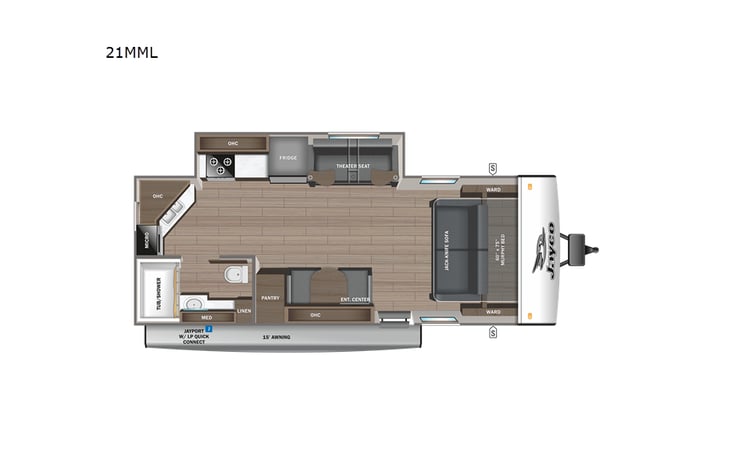Representative floor plan provided by a trusted RVshare partner.