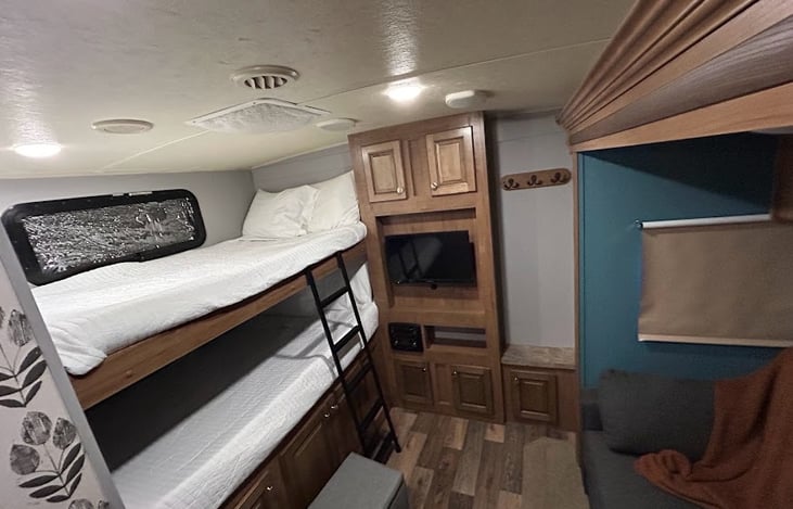 Oversized bunks, between twin and full size