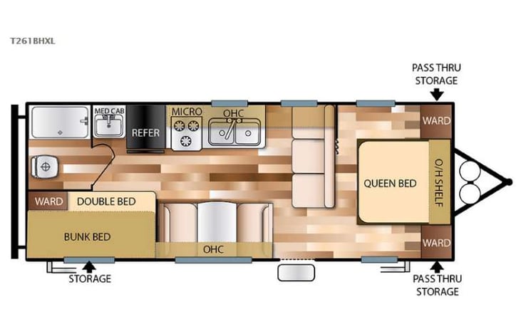 Representative floor plan provided by a trusted RVshare partner.
