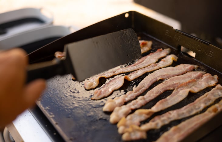 You can smell it, can't you? The Blackstone griddle is a hit on our Ember!