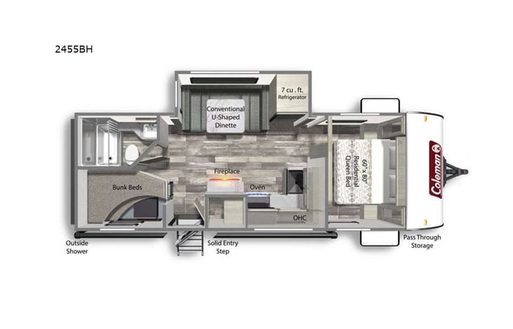 Representative floor plan provided by a trusted RVshare partner.