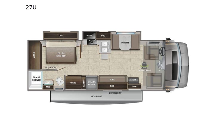 Representative floor plan provided by a trusted RVshare partner.