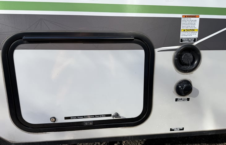 Connector and strap storage.