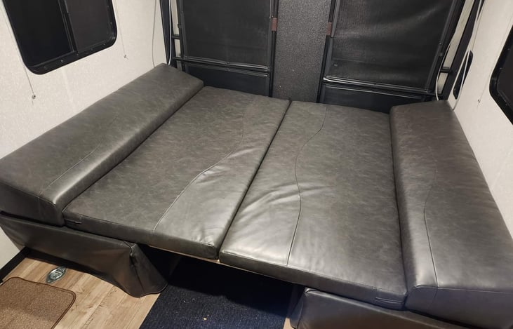 Bed sleeps 2-3 people comfortably -
This area also fits another single mattress