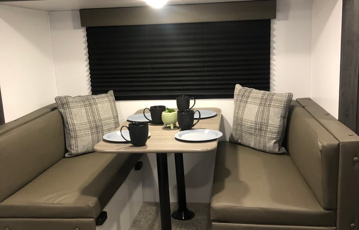 Fully stocked kitchen . Plates, Cups, Silverware, pots & Pans.