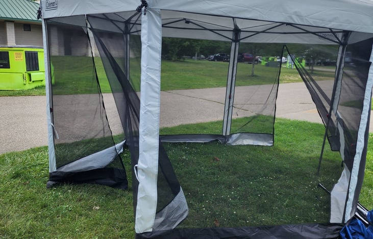need an extra tent or want a screened-in tent for your picnic table!?  This is a simple and affordable add-on!