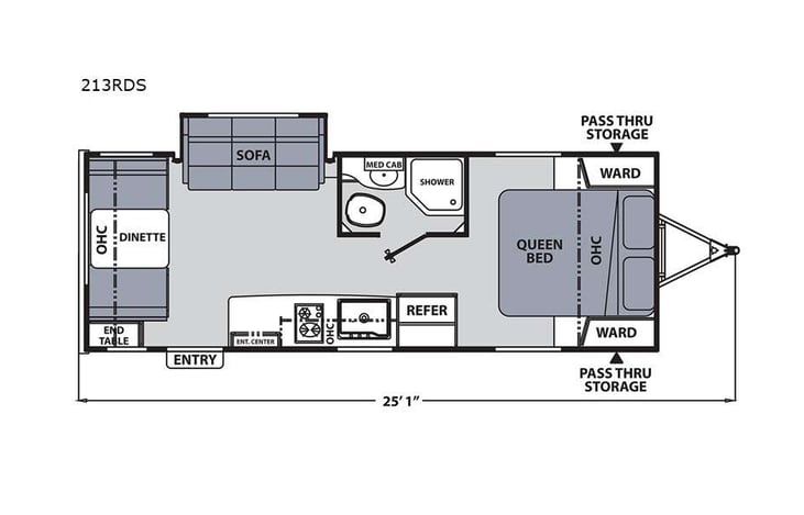 Representative floor plan provided by a trusted RVshare partner.
