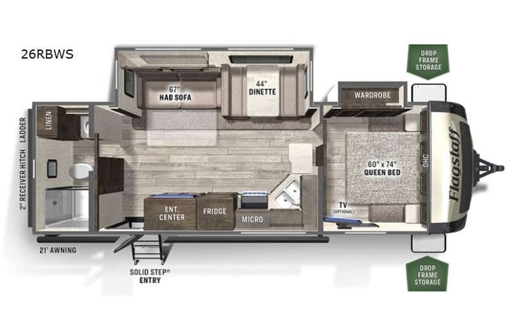 Representative floor plan provided by a trusted RVshare partner.