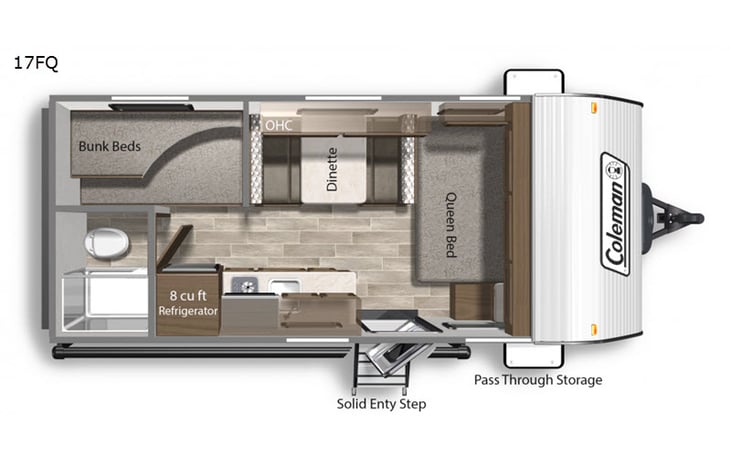 Representative floor plan provided by a trusted RVshare partner.