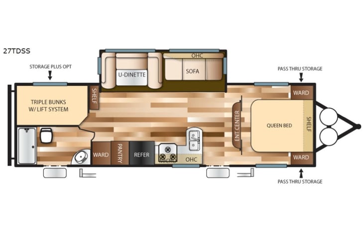 Representative floor plan provided by a trusted RVshare partner.
