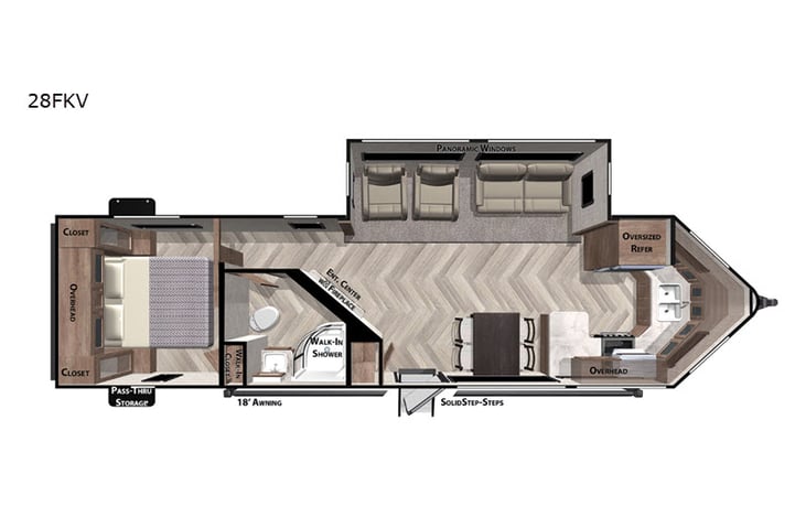 Representative floor plan provided by a trusted RVshare partner.