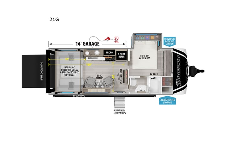 Representative floor plan provided by a trusted RVshare partner.