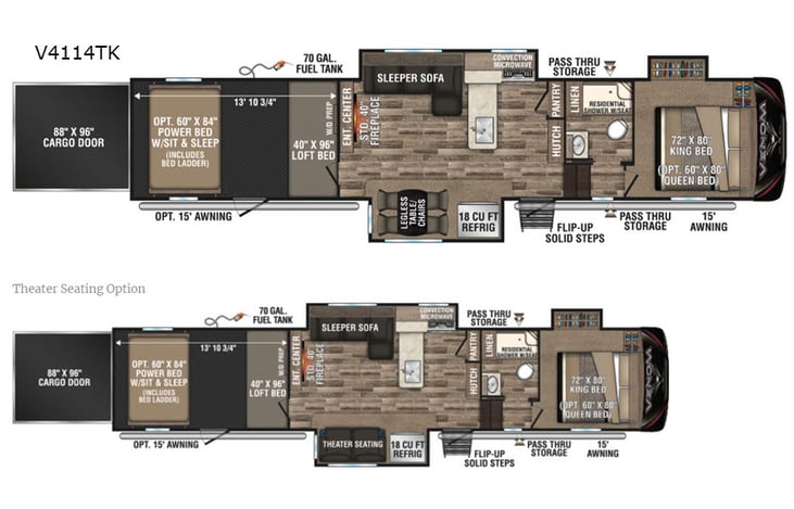 Representative floor plan provided by a trusted RVshare partner.