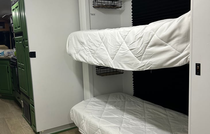 Full size bunk beds will fit adults