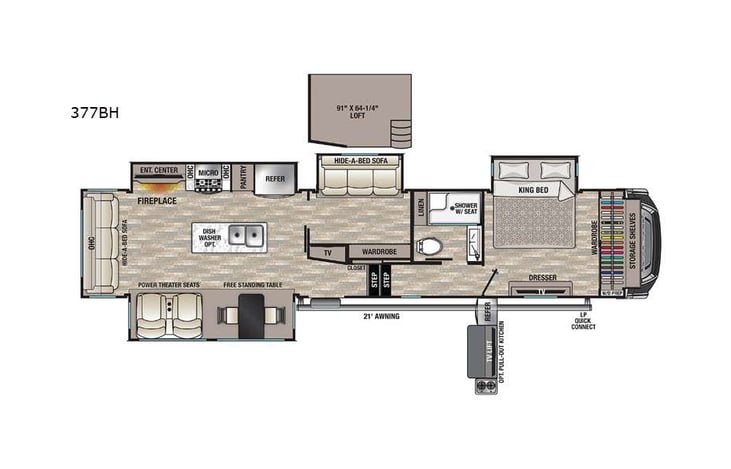Representative floor plan provided by a trusted RVshare partner.