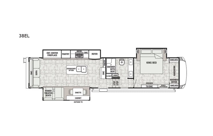 Representative floor plan provided by a trusted RVshare partner.