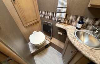 The 2 bathroom RV. No more waiting in line.