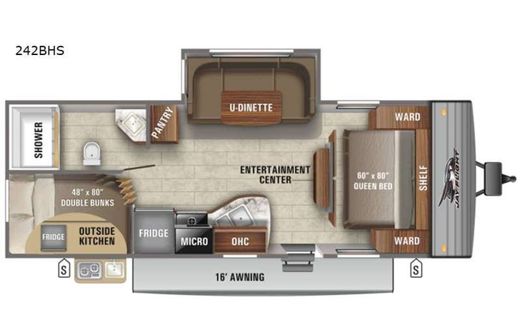 Representative floor plan provided by a trusted RVshare partner.