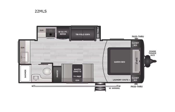 Representative floor plan provided by a trusted RVshare partner.