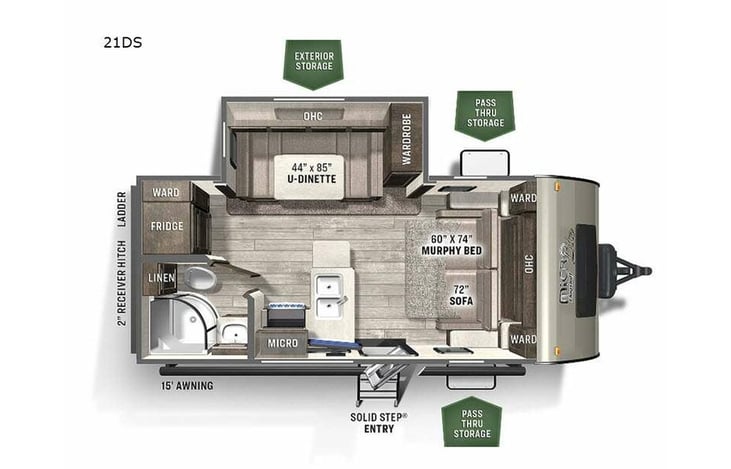Representative floor plan provided by a trusted RVshare partner.